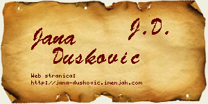 Jana Dušković vizit kartica